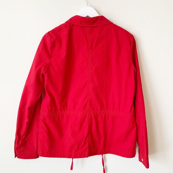Market & Spruce Jacket Size M Red Trench Coat StitchFix Spring Outerwear Bright - Picture 3 of 5